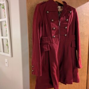 Steve Madden Burgundy Military Coat